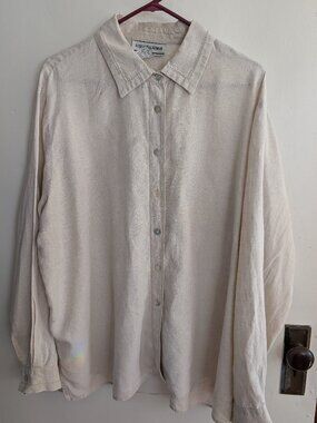 August Max Woman 100% linen shirt ecru beige